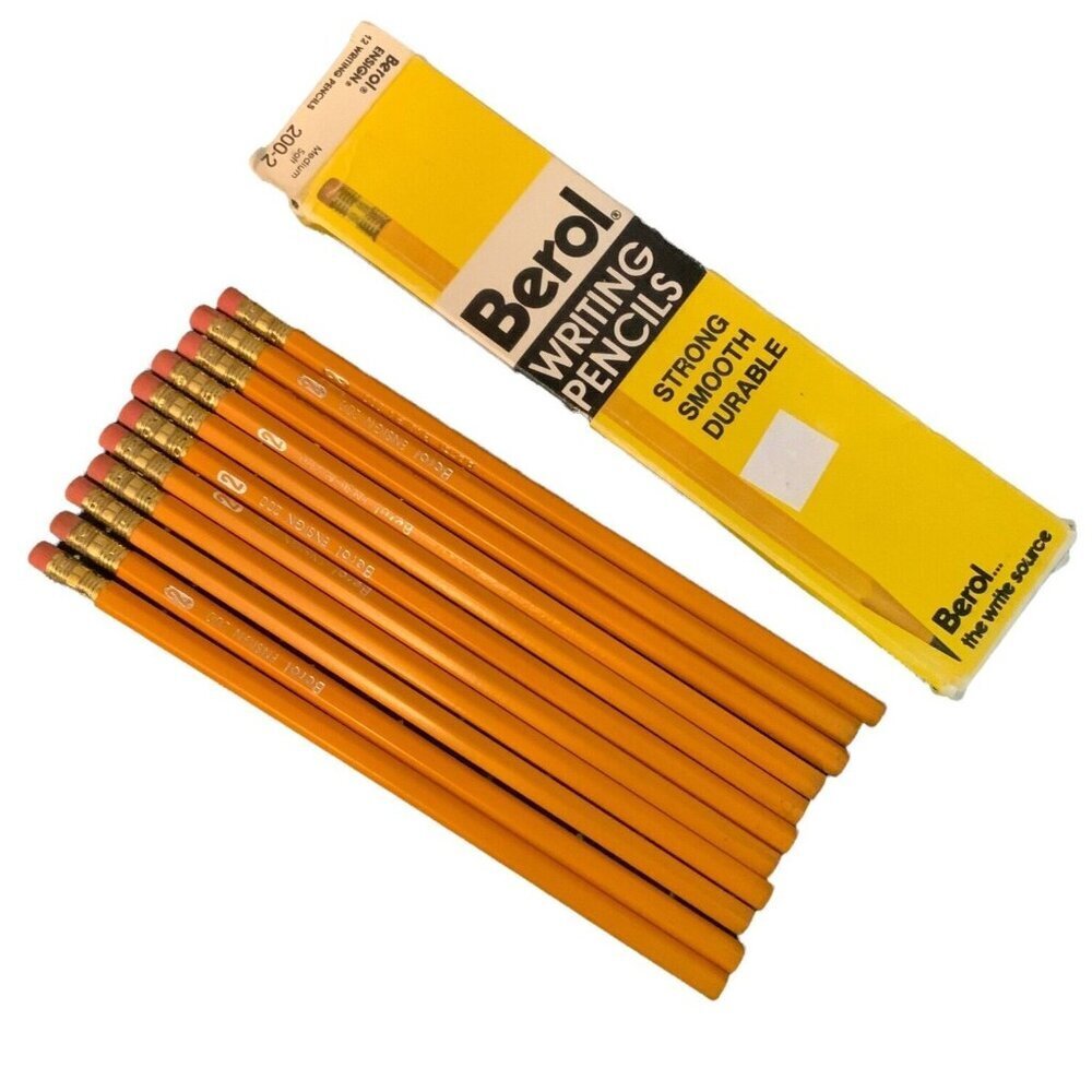 Berol Ensign No 2 Medium Soft Writing Pencils Box Of 11 Strong Smooth Durable